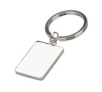 kleiner rechteckiger versilberter Schlüsselanhänger 7.5 cm lang