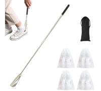 Kleiner Schuhlöffel Lang, Ausziehbarer Schuhanzieher Lang Metall, Edelstahl Langer Schuhlöffel Metall, Langer Griff Schuhanzieher Metall für Herren Damen Kinder Senioren, 25.5-63 cm (B)
