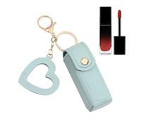Kleines Lippenstift-Etui - Reise-Lippenstift-Taschen-Organizer, stilvolles tragbares Mini-Etui aus PU-Leder mit Herz-Anhänger-Charm | Niedlicher Kosmetikhalter für Neujahr, Jahrestag, Geburtstage, Ges