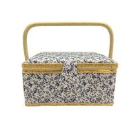 Kleines Nähkästchen, stoffbezogenes Nähkästchen mit Fächern, Nähkästchen, Geschenk für Mütter, Freunde, Schwestern, (Eulen, Klein)