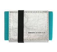 Kleines Portemonnaie Damen mit Münzfach - Kleiner Geldbeutel für Handtaschen/Hosentasche, Kartenetui Nachhaltige Geldbörse, Handarbeit aus Deutschland, Vegan A&K MINI Silber/Mint