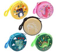 Kleingeldbörse Kinder,Forreen 5 Stück Portmonee Kinder mit Karabiner Mini Geldbörse Runde Tragbare Kreativ Dinosaurier Schlüsseltasche Geschenk für Jungen und Mädchen