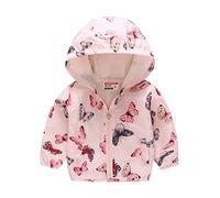 Kleinkind Baby Jungen Cartoon Dinosaurier Regenbogen Tarnung Reißverschluss Winddichte Jacke Mit Kapuze Trench Leichte Kindermäntel Windjacke Lässige Oberbekleidung Kinderrucksack (Pink, 12-18 Months)