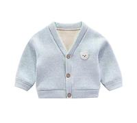 Kleinkind Baby Jungen Strickjacke kleine Jungen Bärenstickerei V-Ausschnitt Baumwolle Pullover Kinder Lange Ärmel Jacke Stricken Knopf Up für Herbst Winter