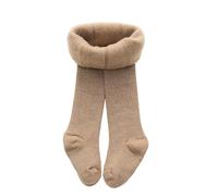 Kleinkind Baby Mädchen Fleece Gefüttert Warme Leggings Thermo Strumpfhosen mit Fuß, Dehnbare Strumpfhosen Für Winter Strumpf Leggings Winterstrumpfhosen Strick Socken Weiche, 6 (Khaki, 12-24 Months)