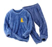 Kleinkind Jungen Mädchen Winter Langarm Cartoon Prints Fleece Pyjamas Tops Hosen 2 STÜCKE Outfits Kleidung Set Flieg Mit Baby (1-k-Blau, 7-8 Years)