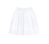 Kleinkind Kinder Mädchen Chiffon Kuchenrock Stufenrock in Mittlere Länge Prinzessinrock Mittellanger Rock mit Elastischer Bund Lieblich Mode - Weiß Herstellergr. 110