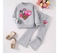 Kleinkind Set aus Sweatshirt mit Herz-Muster und weiter Hose
