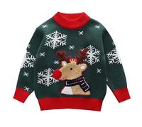 Kleinkind Weihnachten Jungen Mädchen Winter Langarm Cartoon Deer Strickpullover Warmer Pullover Für Kinder Kleidung (Green, 4-5 Years)