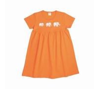 Kleinkinder Babydoll Kleid GOTS-zertifiziert aus Bio-Baumwolle orange mit Elefanten-Motiv - Walkiddy Blau 134
