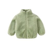 Kleinkinder Flauschiger Winter Kunstpelzmantel Kleine Jungen Mädchen Langarmjacke Neugeborene Reißverschluss Oberbekleidung Baby Stehkragen Dicke Warme Kleidung Kinder Warme Fleecejacke 1-5 Jahre