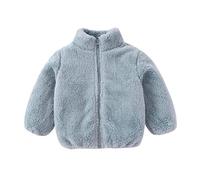 Kleinkinder Flauschiger Winter Kunstpelzmantel Kleine Jungen Mädchen Langarmjacke Neugeborene Reißverschluss Oberbekleidung Baby Stehkragen Dicke Warme Kleidung Kinder Warme Fleecejacke 1-5 Jahre