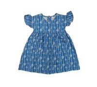 Kleinkinder Kleid Bio-Baumwolle Birds of the Rainforest Blau Walkiddy, GOTS-zertifiziertes Kinderkleid, vegan, weiches Jersey-Kleid für Kindergarten, Familienfeiern & Alltag 62/68