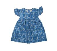 Kleinkinder Kleid Bio-Baumwolle Birds of the Rainforest Blau Walkiddy, GOTS-zertifiziertes Kinderkleid, vegan, weiches Jersey-Kleid für Kindergarten, Familienfeiern & Alltag 92