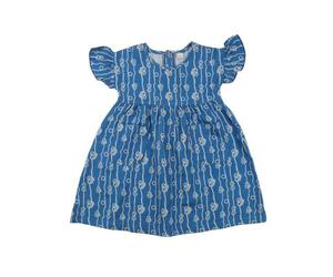 Kleinkinder Kleid Bio-Baumwolle Birds of the Rainforest Blau Walkiddy, GOTS-zertifiziertes Kinderkleid, vegan, weiches Jersey-Kleid für Kindergarten, Familienfeiern & Alltag 146