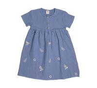Kleinkinder Kleid - Blau aus Bio-Baumwolle, kurzärmlig, locker fallend, bequem, alltagstauglich & kombinierbar | Walkiddy Blau 122