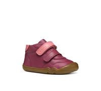 Klettboot GEOX "B STEPPIEUP GIRL", Kinder, Gr. 25, lila (beerenfarben), Glattleder, casual, Schuhe, Barfußschuh mit Klettverschluss, Größenschablone zum Download (24177867-25) beerenfarben