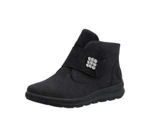 Klettboot RIEKER, Damen, Gr. 42, schwarz, Lederimitat, Schuhe, Stiefelette, Boots mit Klettriegel (55788044-42) schwarz