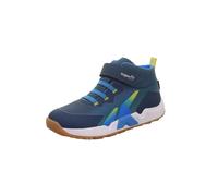Klettboot SUPERFIT "AGOS, WMS: mittel", Mädchen, Gr. 37, blau (blau, gelb), Lederimitat, Textil, Schuhe, High Top-Sneaker mit bunten Besätzen, Größenschablone zum Download (20378314-37) blau, gelb