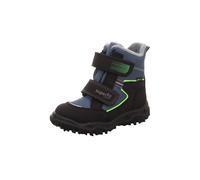 Klettboot SUPERFIT "HUSKY, WMS: mittel", Mädchen, Gr. 25, blau (schwarz, hellgrau), Textil, Veloursleder, kontrastfarbene Details, Schuhe, Outdoorboots mit Anziehlasche, Größenschablone zum Download (