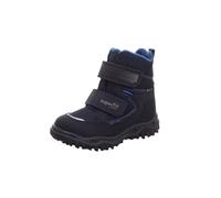 Klettboot SUPERFIT "HUSKY, WMS: mittel", Mädchen, Gr. 30, blau, hellgrau, Textil, Veloursleder, kontrastfarbene Details, unifarben, Schuhe, Outdoorboots mit Anziehlasche, Größenschablone zum Download