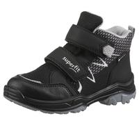 Klettboot SUPERFIT "JUPITER WMS: Weit", Mädchen, Gr. 34, schwarz (schwarz, grau), Lederimitat, Polyester, Schuhe, Winterschuh mit gepolstertem Schaftrand, Größenschablone zum Download (28708810-34) sc