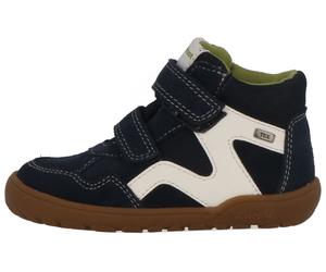 Kletterschuh LURCHI "Jarven Barefoot TEX", Kinder, Gr. 26, blau (navy, weiß), Veloursleder, Schuhe Kletterschuh, Klettboots mit TEX, Größenschablone zum Download (97116738-26)