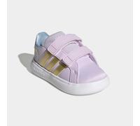 Klettschuh ADIDAS SPORTSWEAR "ADIDAS FROZEN GRAND COURT 3.0 KIDS", Kinder, Gr. 25, ice lavender, gold metallic, glow blau, Synthetik, Textil, Schuhe Klettschuh, Frozen, für Kinder (38272719-25) ice la