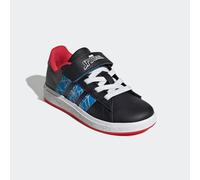 Klettschuh ADIDAS SPORTSWEAR "ADIDAS MARVEL SPIDER-MAN GRAND COURT", Mädchen, Gr. 34, core schwarz, bright blau, pure ruby, Synthetik, Schuhe Klettschuh (34671034-34) core schwarz, bright blau, pure r