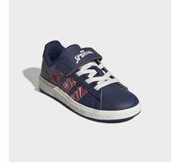 Klettschuh ADIDAS SPORTSWEAR "ADIDAS MARVEL SPIDER-MAN GRAND COURT", Mädchen, Gr. 36, dunkelblau, active maroon, sanftes weiß, Synthetik, Schuhe Klettschuh, für Kinder & Jugendliche (44903710-36) dunk