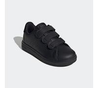 Klettschuh ADIDAS SPORTSWEAR "ADVANTAGE BASE 2.0 KIDS", Mädchen, Gr. 28, schwarz (core schwarz, core schwarz, grau six), Synthetik, Schuhe Klettschuh, Design auf den Spuren des adidas Stan Smith, für