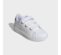 Klettschuh ADIDAS SPORTSWEAR "ADVANTAGE BASE 2.0 KIDS", Mädchen, Gr. 34, cloud weiß, ftwr weiß, lucid ray blau, Synthetik, Schuhe Klettschuh, Design auf den Spuren des adidas Stan Smith, für Kinder &