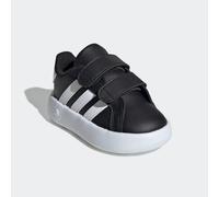 Klettschuh ADIDAS SPORTSWEAR "GRAND COURT 2.0 KIDS", Jungen, Gr. 24, schwarz-weiß (core schwarz, cloud weiß, core schwarz), Synthetik, Schuhe Klettschuh, Design auf den Spuren des adidas Superstar, fü