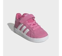 Klettschuh ADIDAS SPORTSWEAR "GRAND COURT 2.0 KIDS", Kinder, Gr. 27, pink fusion, ftwr weiß, ftwr weiß, Leder, Synthetik, Textil, Schuhe Klettschuh, für Kinder, mit Klettverschluss (52351550-27) pink 