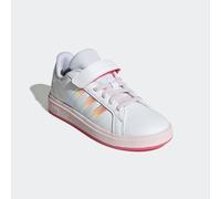 Klettschuh ADIDAS SPORTSWEAR "GRAND COURT 2.0 KIDS", Mädchen, Gr. 34, weiß (cloud weiß, iridescent, pink fusion), Synthetik, Textil, Schuhe Klettschuh, mit Klettverschluss, für Kinder & Jugendliche (2