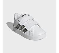 Klettschuh ADIDAS SPORTSWEAR "GRAND COURT 3.0 FÜR BABYS UND KLEINKINDER", Kinder, Gr. 26, cloud weiß, tent grün, core schwarz, Synthetik, Textil, Schuhe Klettschuh, für Kinder (48387627-26) cloud weiß
