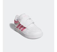 Klettschuh ADIDAS SPORTSWEAR "HOOPS 4.0 KIDS", Kinder, Gr. 27, weiß (cloud weiß, pink fusion, grau two), Synthetik, Schuhe Klettschuh, für Kinder (44214745-27) cloud weiß, pink fusion, grau two