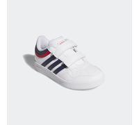 Klettschuh ADIDAS SPORTSWEAR "HOOPS 4.0", Kinder, Gr. 28, bunt (cloud weiß, dunkelblau, better scarlet), Synthetik, Schuhe Klettschuh, für Kinder (48884224-28) cloud weiß, dunkelblau, better scarlet