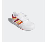 Klettschuh ADIDAS SPORTSWEAR "HOOPS 4.0", Kinder, Gr. 33, cloud weiß, better scarlet, flash orange, Synthetik, Schuhe Klettschuh, für Kinder (23835847-33) cloud weiß, better scarlet, flash orange