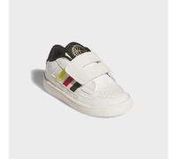 Klettschuh ADIDAS SPORTSWEAR "RAPID COURT KIDS", Kinder, Gr. 24, sanftes weiß, core schwarz, better scarlet, Synthetik, Schuhe Klettschuh, für Kinder (70339313-24) sanftes weiß, core schwarz, better s