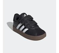 Klettschuh ADIDAS SPORTSWEAR "VL COURT 3.0 KIDS", Mädchen, Gr. 27, schwarz-weiß (cschwarz, ftwwht, cschwarz), Leder, Synthetik, Schuhe Klettschuh, inspiriert vom Design des adidas samba, für Kinder (9