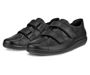 Klettschuh ECCO "SOFT 2.0", Damen, Gr. 37, schwarz, Leder, Schuhe Klettschuh, Halbschuh, Freizeitschuh mit Klettverschlüssen (25746521-37) schwarz