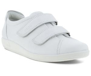 Klettschuh ECCO "SOFT 2.0", Damen, Gr. 37, Textil, weiß, Leder, unifarben, Schuhe Klettschuh, Halbschuh, Freizeitschuh mit Klettverschlüssen (64879646-37) weiß