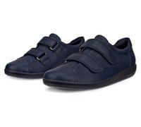 Klettschuh ECCO "SOFT 2.0", Damen, Gr. 39, blau (marine), Leder, Schuhe Klettschuh, Halbschuh, Freizeitschuh mit Klettverschlüssen (40878113-39) marine