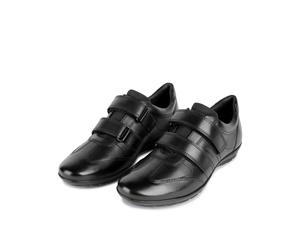 Klettschuh GEOX "UOMO SYMBOL", Herren, Gr. 43,5, schwarz, Leder, Textil, Schuhe Klettschuh, Business Schuh, Sneaker in eleganter Form (52990746-43,5) schwarz