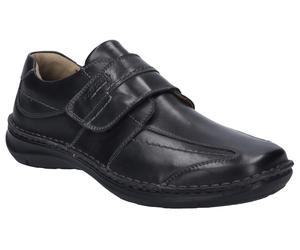 Klettschuh JOSEF SEIBEL "New Anvers 02", Herren, Gr. 39, schwarz, Leder, Schuhe Klettschuh, Halbschuh, Freizeitschuh, Komfortschuh in Weite K (=extraweit) (14490828-39) schwarz