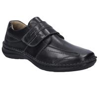 Klettschuh JOSEF SEIBEL "New Anvers 02", Herren, Gr. 42, schwarz, Leder, Schuhe Klettschuh, Halbschuh, Freizeitschuh, Komfortschuh in Weite K (=extraweit) (14490828-42) schwarz