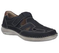 Klettschuh JOSEF SEIBEL "New Anvers 81", Herren, Gr. 45, blau (dunkelblau), Leder, Schuhe Klettschuh, Bäckersandale, Komfortschuh, Halbschuh in Weite K (sehr weit) (16704363-45) dunkelblau