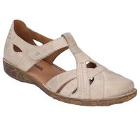 Josef Seibel Damen Sandaletten Rosalie 29, Frauen Sandalen,Weite G (Normal),Sommersandalen,Klettverschluss,t-spange,Creme,40 EU
