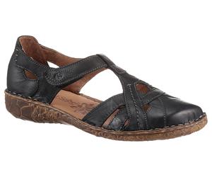 Klettschuh JOSEF SEIBEL "ROSALIE 29", Damen, Gr. 41, schwarz, Leder, Schuhe Klettschuh, Spangenschuh, Sandale, Komfortschuh mit modischer T-Spange (99774250-41) schwarz